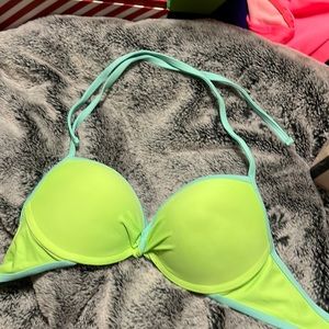 halter swimsuit top with underwire and push-up padding size medium